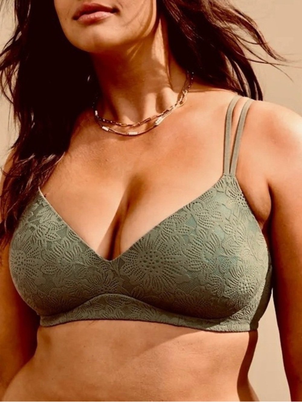 AERIE Sunnie‎ Wireless Bra Green 36B